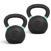 Yes4All Powder Coated Cast Iron Kettlebell Strength Training Kettlebells Weight Set for Full Body Workout, Home Gym