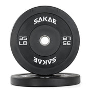SAKAE Olympic Rubber Bumper Plates, 2-Inch Weight Plate Set with Steel Hub, Ideal for Weightlifting, CrossFit, Strength Training & Home Gym Workout, Available in Single, Pair & Sets, Multiple Sizes