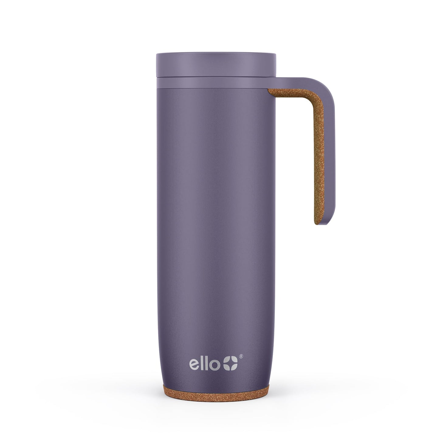 Ello Magnet 18oz Vacuum Insulated Stainless Steel Travel Mug with Side Handle and Leak-Proof Slider Lid and Built-in Coaster, Keeps Hot for 5 Hours