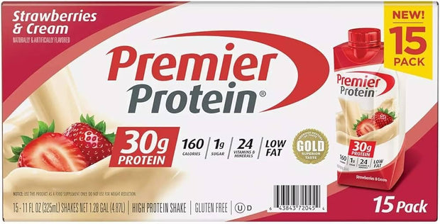 Premier Protein Shake, Cinnamon Roll, 30g Protein, No Added Sugar, 24 Vitamins & Minerals to Support Immune Health, 11 fl oz, 4 Pack (Packaging May Vary)