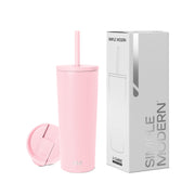 Simple Modern Insulated Tumbler with Lid and Straw | Iced Coffee Cup Reusable Stainless Steel Water Bottle Travel Mug | Gifts for Women Men Her Him | Classic Collection | 24oz | Midnight Black