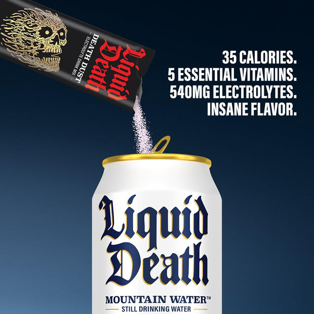 Liquid Death Electrolyte Death Dust, Severed Lime, Mango Chainsaw & Convicted Melon (12-Pack)