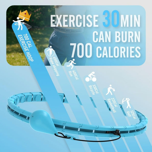 JKSHMYT Infinity Weighted Hula Exercise Hoop, for Adults Women Weight Loss Plus Size, 26/30 Detachable Links