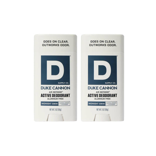 Duke Cannon Supply Co. Aluminum-Free Deodorant for Men 3 oz. Midnight Swim, 2 Pack - Unique Masculine Scent, Odor Control & Soothe Skin