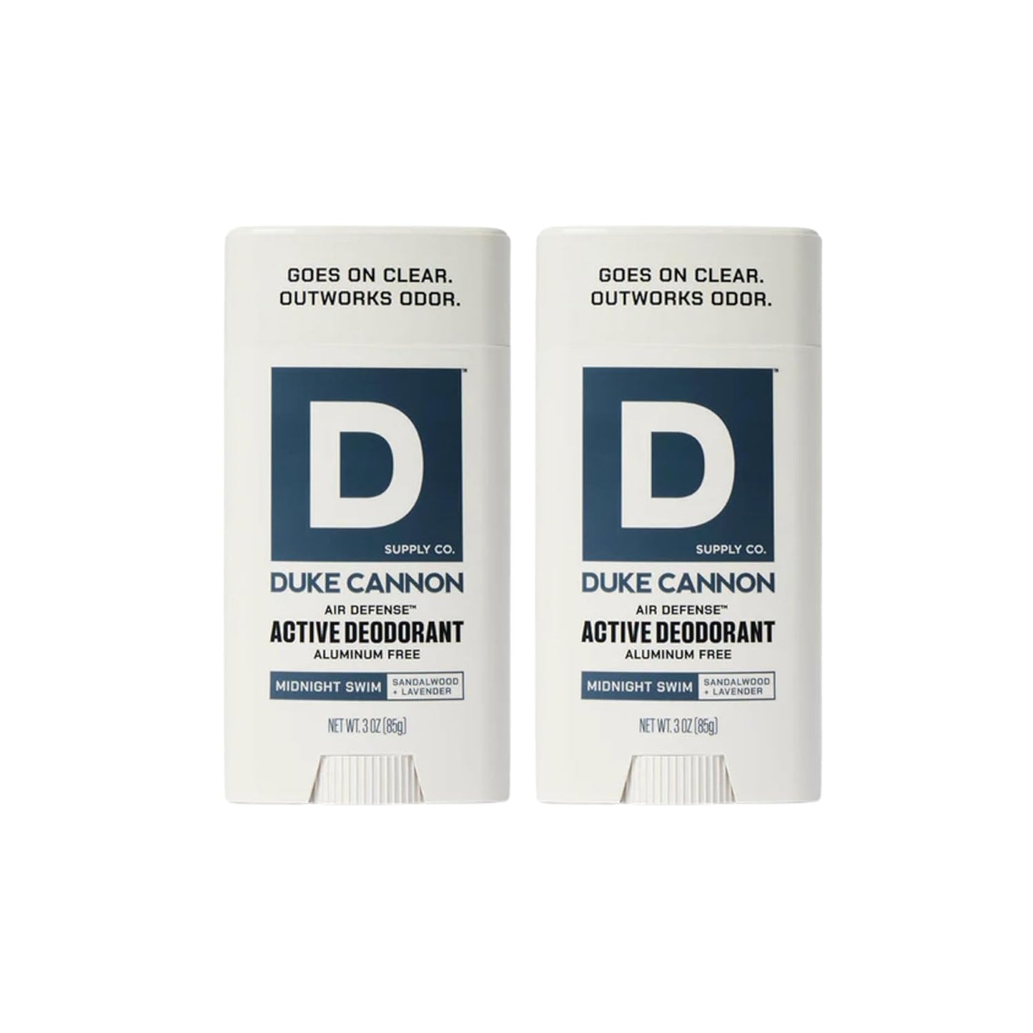Duke Cannon Supply Co. Aluminum-Free Deodorant for Men 3 oz. Midnight Swim, 2 Pack - Unique Masculine Scent, Odor Control & Soothe Skin
