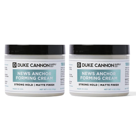 Duke Cannon Supply Co. News Anchor® Forming Cream - Medium to Strong Hold, Matte Finish, 4 oz. (Pack of 2)
