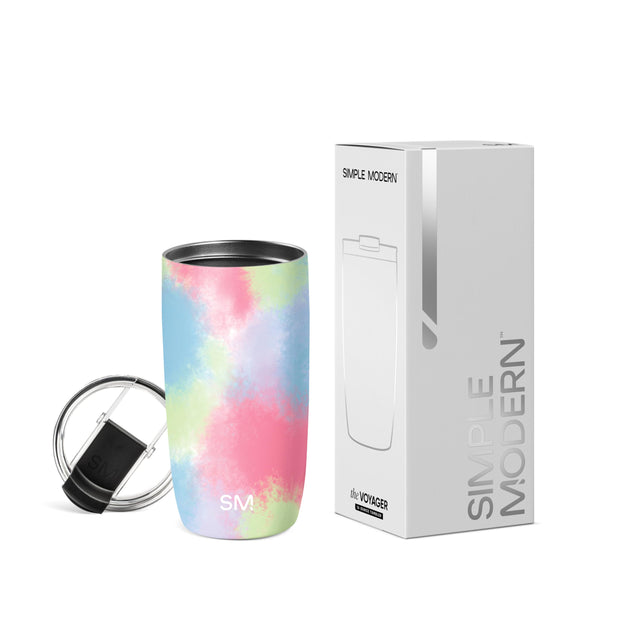 Simple Modern Travel Coffee Mug Tumbler with Flip Lid | Reusable Insulated Stainless Steel Cold Brew Iced Coffee Cup Thermos | Gifts for Women Men Him Her | Voyager Collection | 12oz | Almond Birch