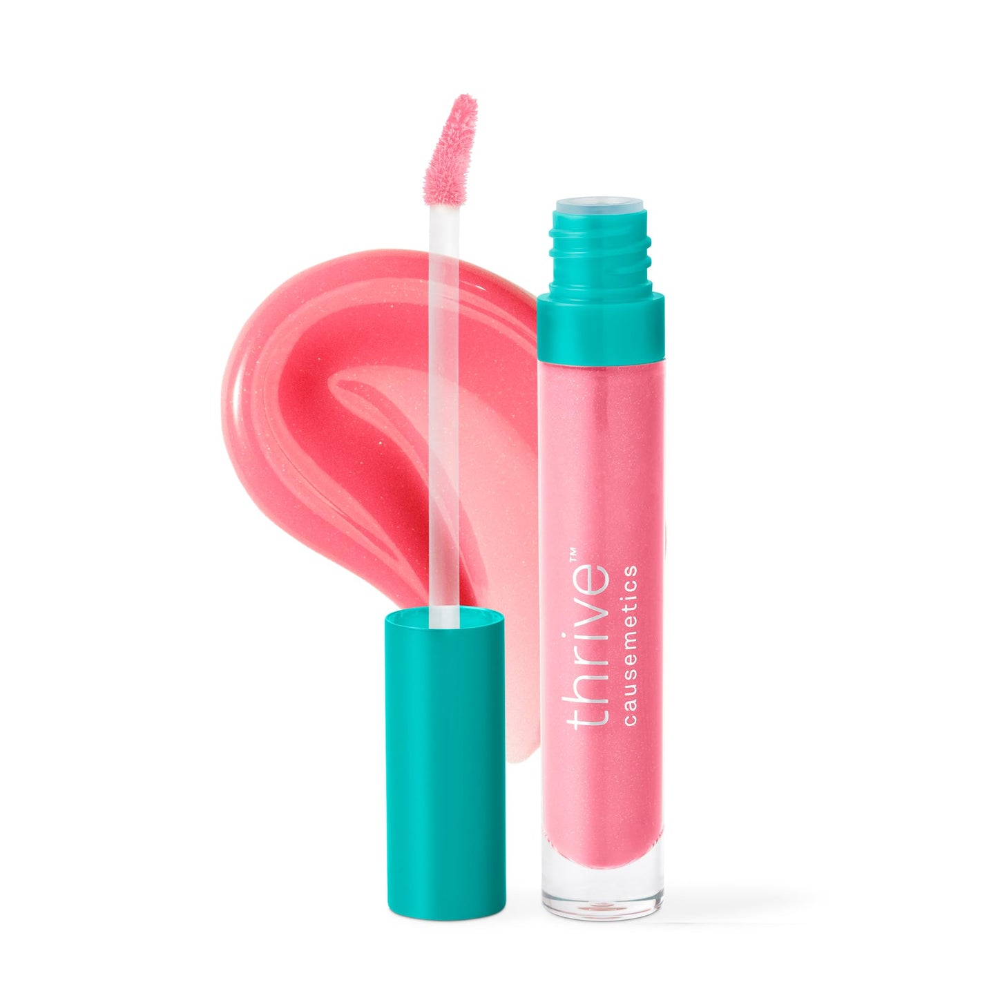 Thrive Causemetics Sheer Strength Lip Plumping Peptide Gloss, Lip Plumper with Vitamin E, Peptides, Plumps, Smooths & Hydrates Lips, High Shine, Vegan & Cruelty Free, Kaisa (Dusty Rose)