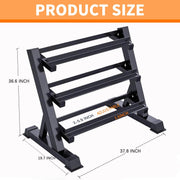 YUFER 6-10 Pair Hex Dumbbell Weight Set With Rack for Home Outdoor Gyms Rubber 5-50 lbs Exercise & Fitness Nonslip Handle Dumbbells and Storage Rack Hold 350/450/550 Pounds