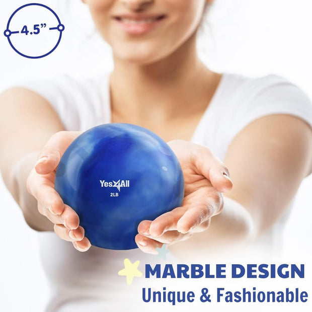 Yes4All Weighted Toning Balls for Exercise, Soft Medicine Balls for Exercise, Pilates, Yoga, Balance, Flexibility, 2-10lbs