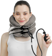 S Cervical Neck Traction Device for Instant Neck Pain Relief - Inflatable & Adjustable Neck Stretcher Neck Support Brace, Neck Traction Pillow for Home Use Neck Decompression