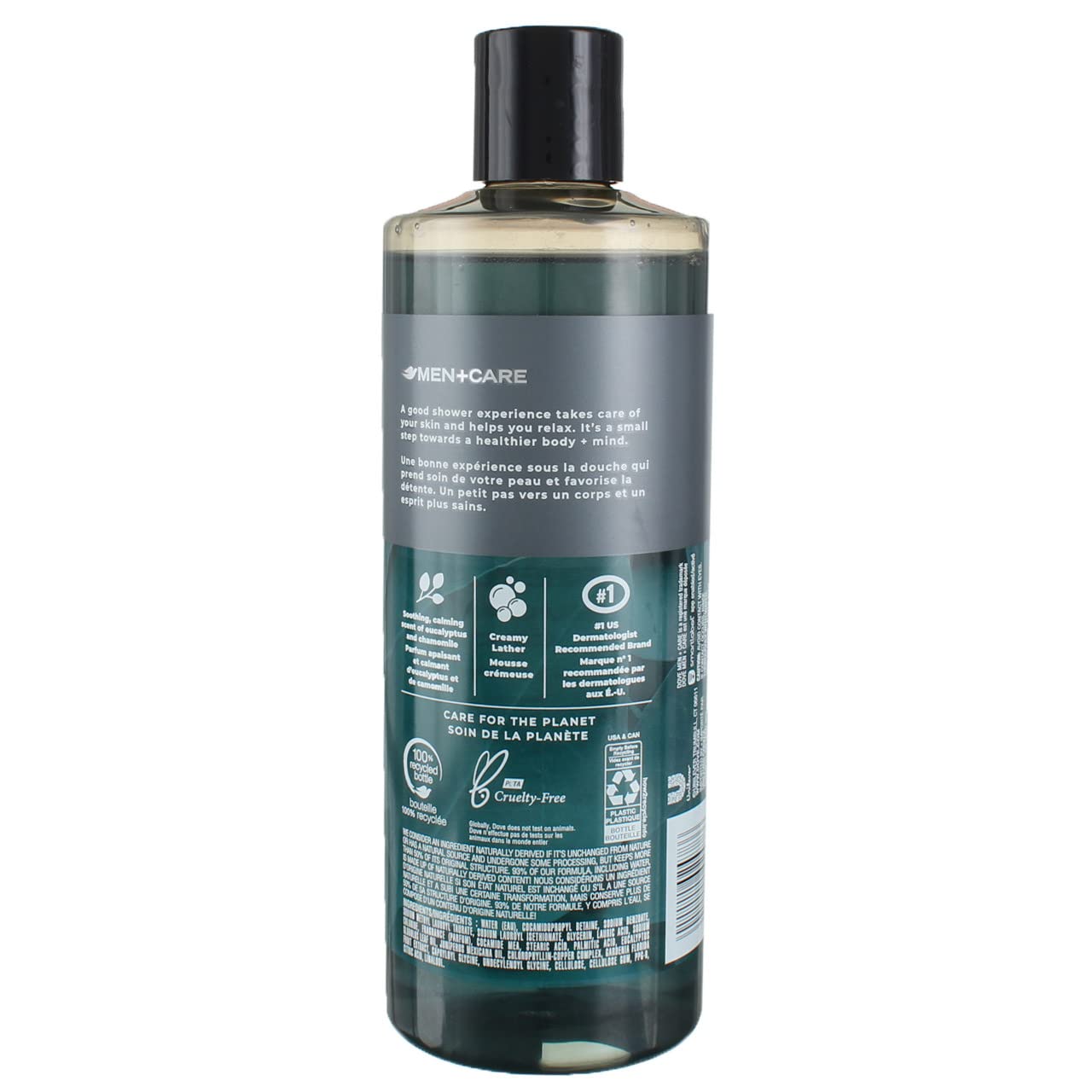 DOVE MEN + CARE Body Wash Eucalyptus + Cedar Oil to Rebuild Skin in the Shower with Plant-Based Cleansers and Moisturizers 18 oz
