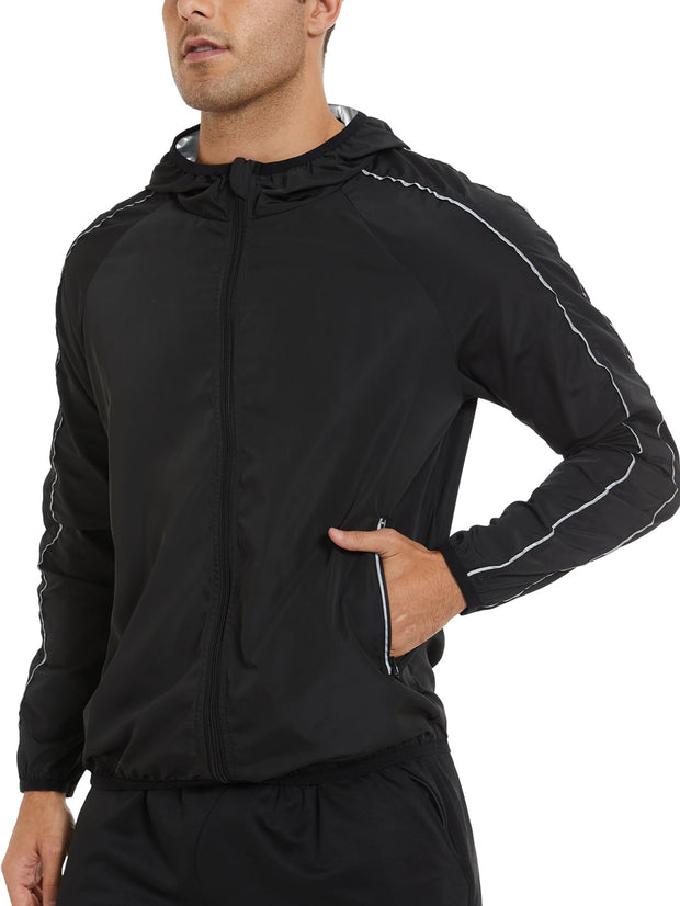 SEXYWG Sauna Suits for Men Workout Sauna Jackets Zipper Sweat Jackets Gym Heat Trapping Hoodie Top Shaper Long Sleeve Suits