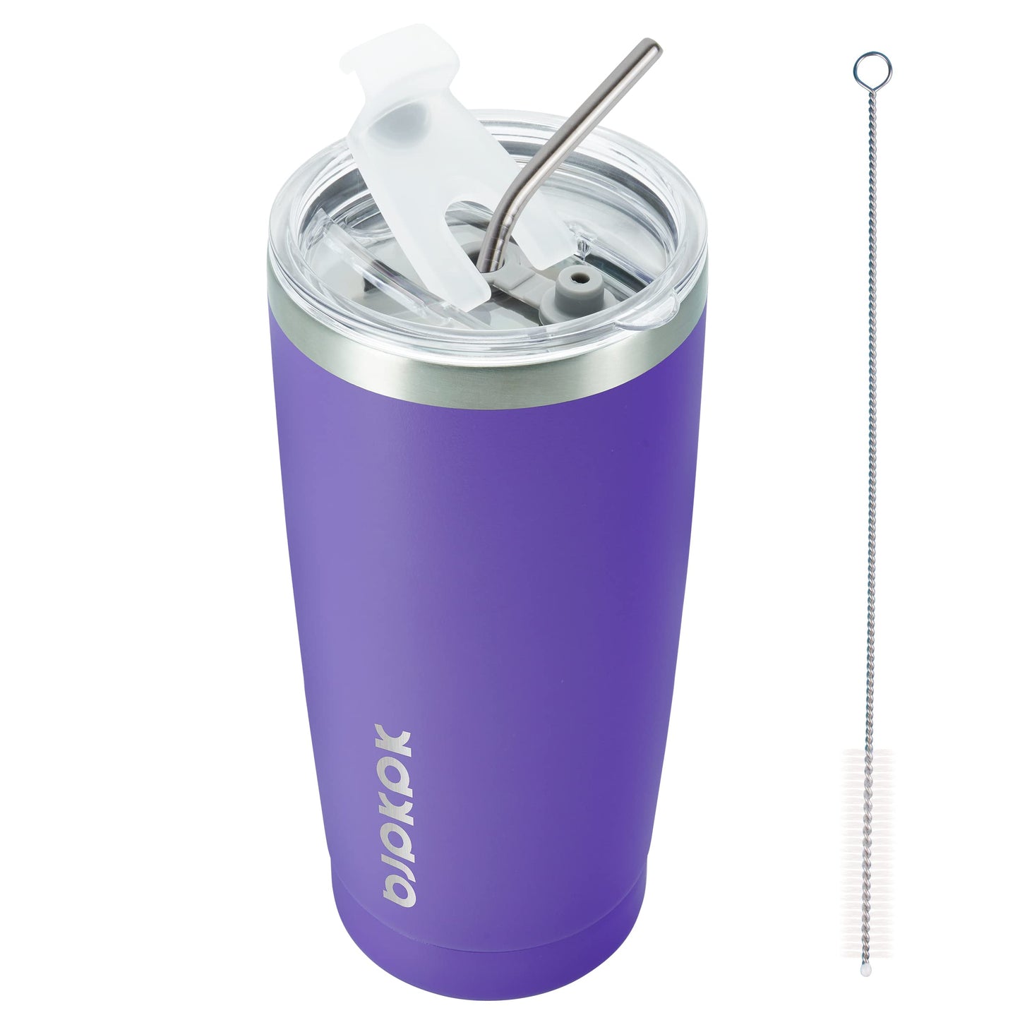 BJPKPK Insulated Stainless Steel Tumbler, Coffee Cup with Lid and Straw, Double Wall Vacuum Travel Mug, Powder Coated Leakproof Tumbler Cup,Oasis