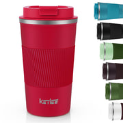 KETIEE Travel Coffee Mug Spill Proof 12oz, Insulated Reusable Coffee Cups with Seal Lid, Vacuum Stainless Steel Travel Mug to Go Car Tumbler for Hot/Ice Drinks (Grey)