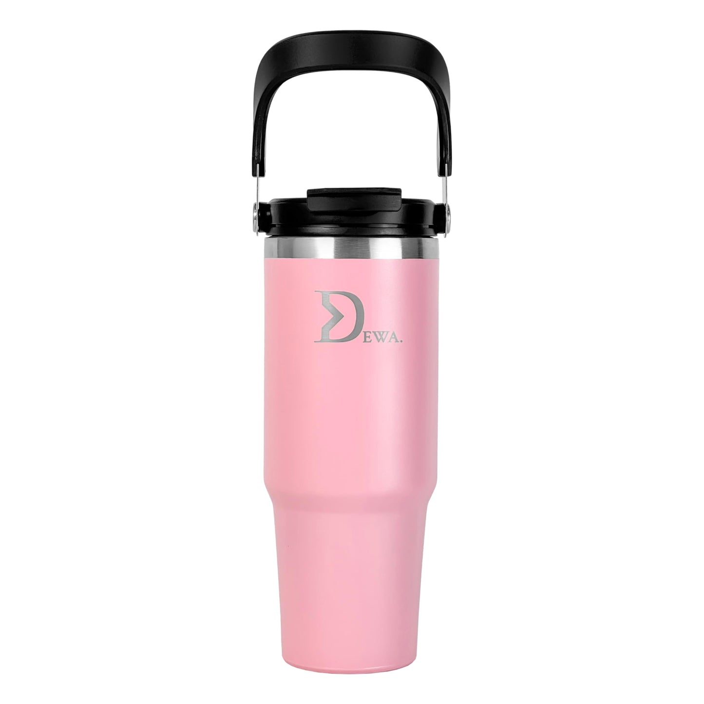 DEWA 30 oz Insulated Stainless Steel Water Bottle with Handle & Flip Straw | Travel Tumbler for Gym, Hiking, Work | Vacuum Reusable Cup Keeps Cold 24H, Hot 12H