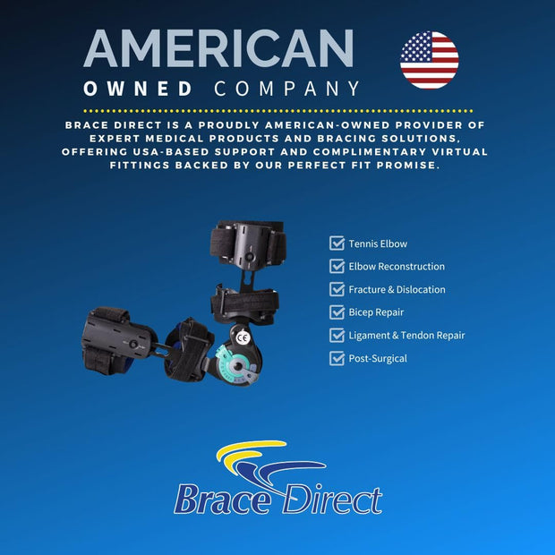 ROM Hinged Elbow Brace - Adjustable Range of Motion for Post-Op Recovery, Tendon & Ligament Repair, Fracture Support - PDAC L3760/L3761 (Right Arm)