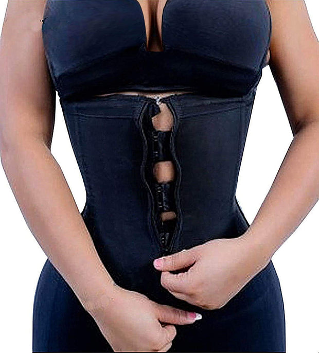 YIANNA Latex Waist Trainer for Women Tummy Control Zipper Underbust Corset Cincher Hourglass Body Shaper