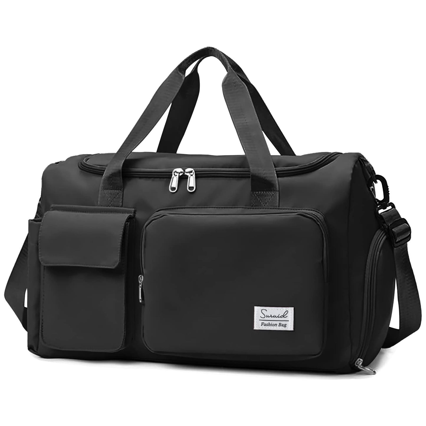Travel Yoga Duffel Bag with Shoes Compartment Sports Gym Handbag with Dry Wet Separated Pocket for Training Men and Women, Overnight /Weekender Bag - Pink