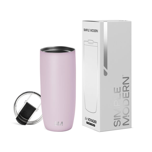 Simple Modern Travel Coffee Mug Tumbler with Flip Lid | Reusable Insulated Stainless Steel Cold Brew Iced Coffee Cup Thermos | Gifts for Women Men Him Her | Voyager Collection | 12oz | Almond Birch