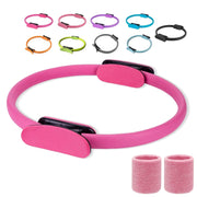 Pilates Ring Fitness Trainer, Pilates Ring Magic with Double Padded Handles, Pilates Ring Fitness Circle 14.96" Yoga Rings Magic Circle for Toning Arms