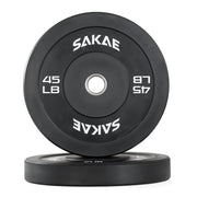 SAKAE Olympic Rubber Bumper Plates, 2-Inch Weight Plate Set with Steel Hub, Ideal for Weightlifting, CrossFit, Strength Training & Home Gym Workout, Available in Single, Pair & Sets, Multiple Sizes
