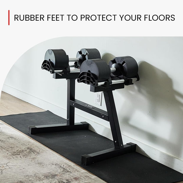 Nuobell Adjustable Dumbbell Stand and Rack. Perfect for Nuobell Adjustable Dumbbell Set. Safe, Convenient and Prevents Accidents. This is a Nuobell Dumbbells 80lb Rack / Stand Only, No Weights Included.