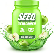 SEEQ Supply Clear Whey Protein Powder - 22 Servings, 22g Protein Per Serving - Sour Green Apple