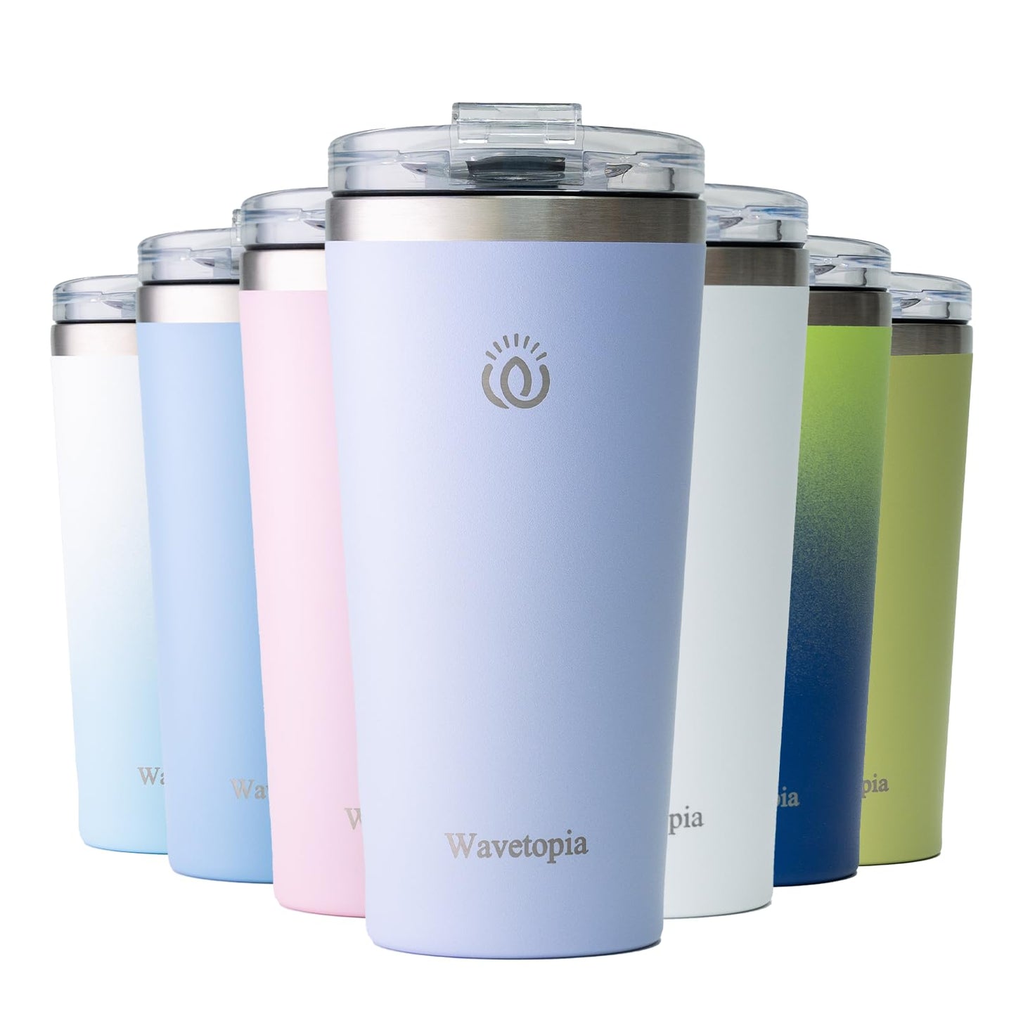 Insulated Coffee Mug with Lid, Reusable Stainless Steel Travel Coffee Cup, 16 Oz Double Wall Vacuum Spill Proof Tumbler Cups for Men and Women Hot & Cold Drinks（Black）