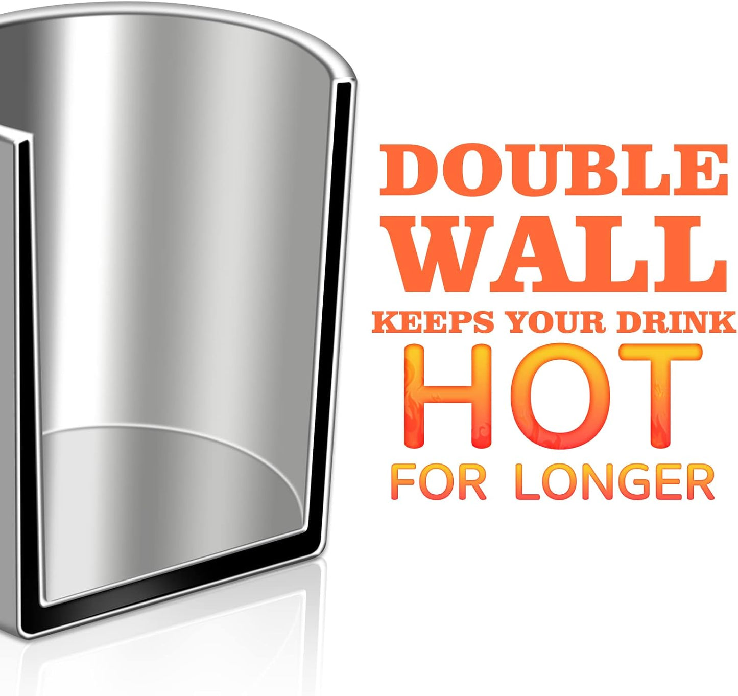 16.9oz/500ml Stainless Steel Double Wall Mug,Camping Mug,Suitable for Coffee, Milk,Juice,Tea and other Cold or Hot Drinks