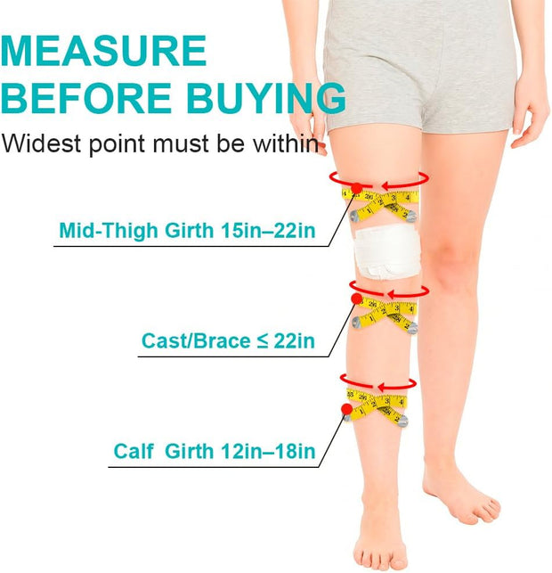 Waterproof Leg Cast Cover for Showering, Reusable Shower Sleeve for Lower Leg After Surgery, Watertight Non-Slip Adult Fracture Protector Bag, Water Proof Medical Covers for Calf/Ankle/Wound/Bandages