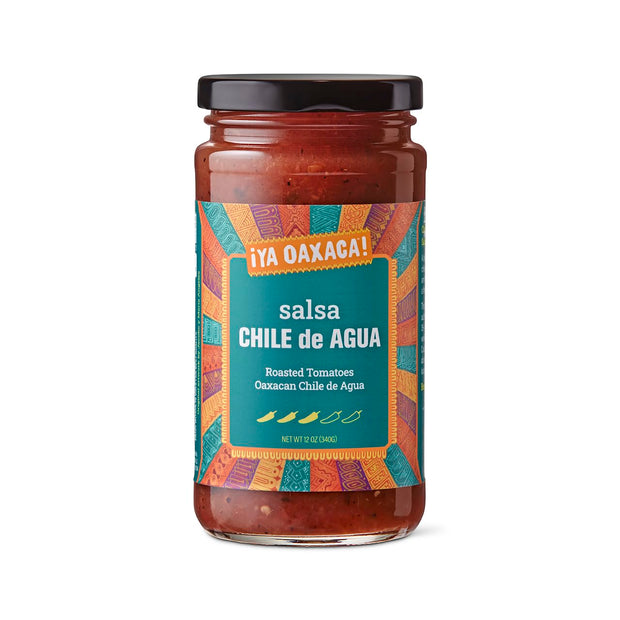 Ya Oaxaca - Mild Salsa - Chile Pasilla Oaxaqueño - Made with Roasted Tomatillos & Smoky Pasilla Peppers - Great with Chips & Guacamole or Topping Tacos - Gluten Free, Non GMO, Vegan - 12 Ounces