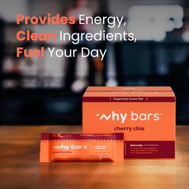Superfood Protein Bar, Cherry Chia, 2.04 Ounce Bars (Pack of 12 Protein Bars) - Protein Bar Superfood, Gluten Free, Non GMO, Organic, Vegan, Simple Ingredients