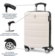 Travelpro Runway 2 Piece Luggage Set, Carry-on & Convertible Medium to Large 28-Inch Check-in Hardside Expandable Luggage, 8 Spinner Wheels, TSA Lock, Hardshell Suitcase, White