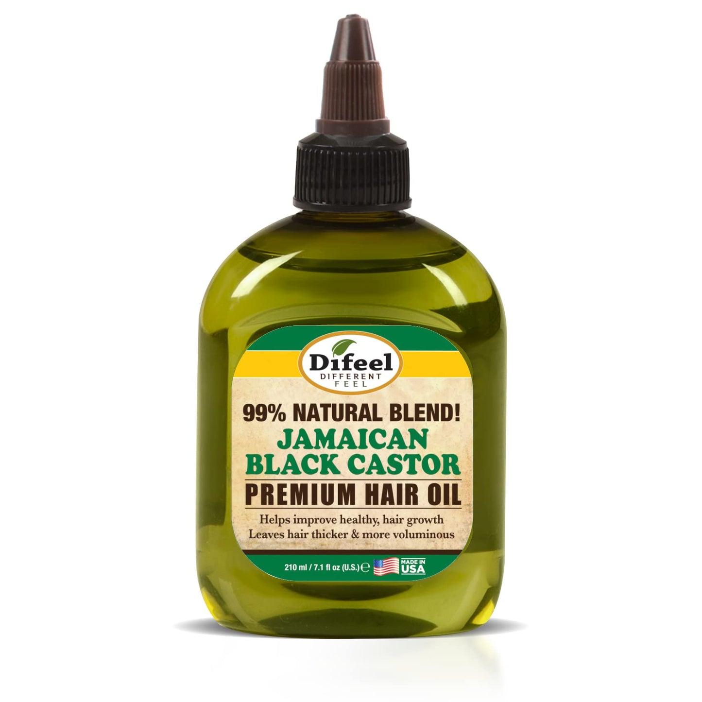 Difeel 99% Natural Premium Hair Oil - Caffeine & Castor Fastest Hair Growth, 8 oz.