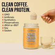 NAKED Vanilla Latte Protein Coffee - Premium Colombian Iced Coffee Protein Shake Drink, Delicious Keto Friendly and Gluten Free, 17 Servings
