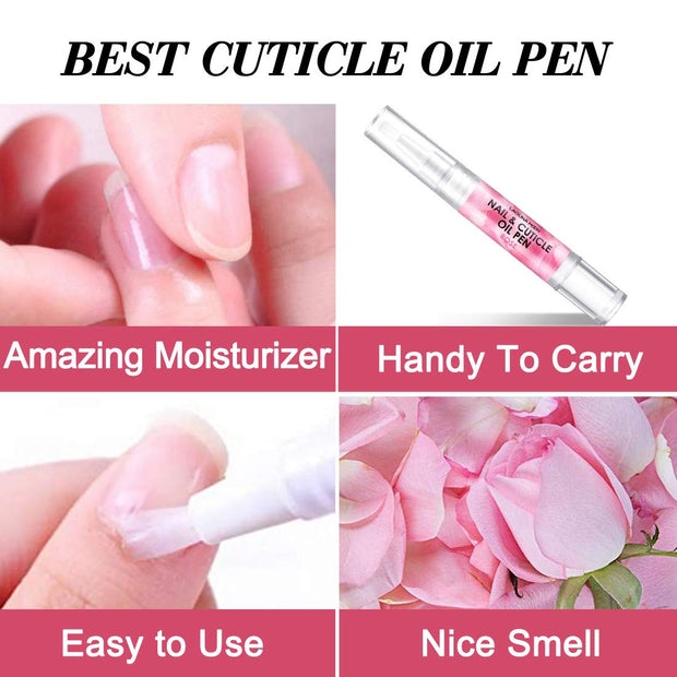 Lagunamoon Cuticle Oil Pen for Nail Nail Oil for Nail Care & Nail Growth - Nourish, Soothe & Moisturize Damaged Nails - Rose, 5 ml