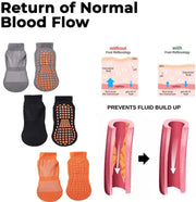 VFlex Tourmaline Slimming Self-Heating Shaping Socks - 3 Pairs of Acupressure Health Socks for Foot Massage