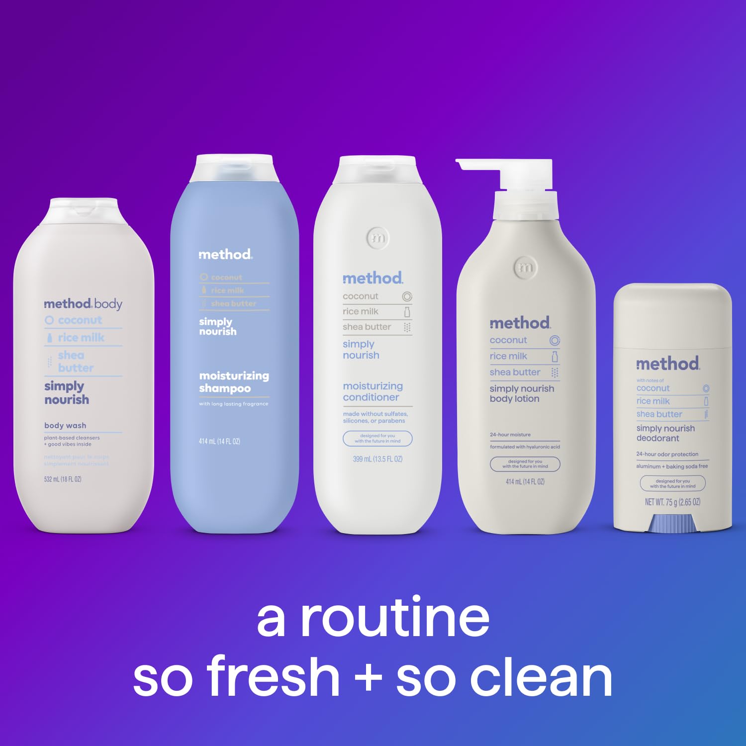 Method Body Wash, Simply Nourish, Paraben and Phthalate Free, Biodegradable Formula, 28 oz (Pack of 1)