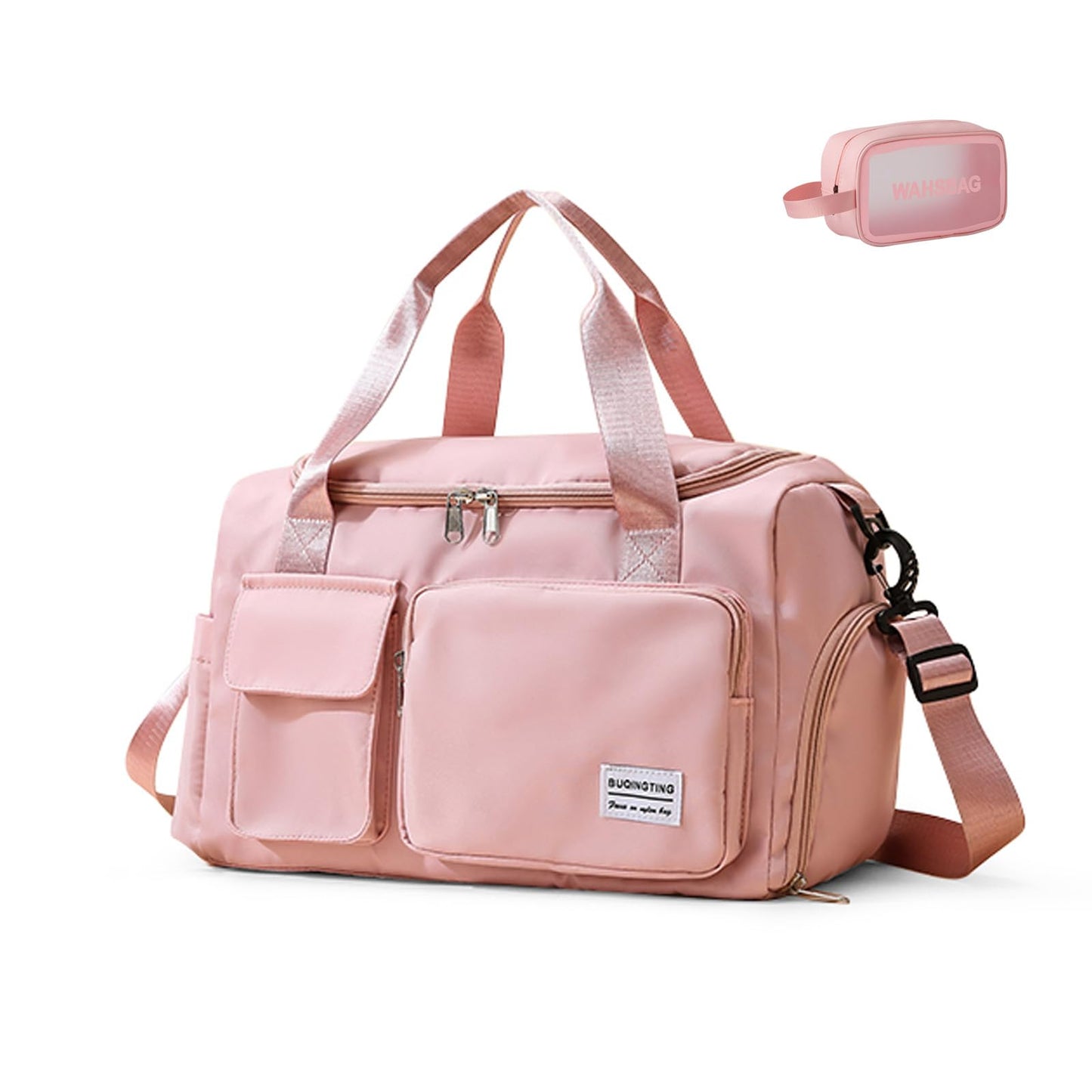 Small Gym Bag for Women, Travel Duffle Bag Carry On Weekender Bag with Shoe Compartment