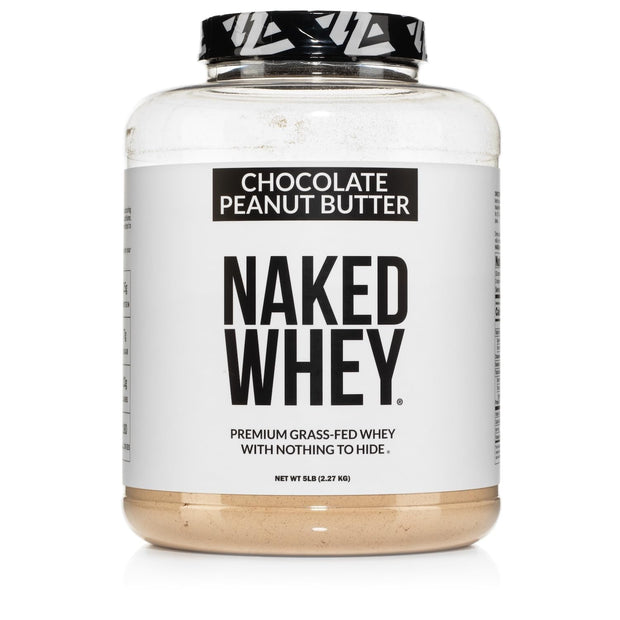 NAKED Whey Chocolate Protein Powder - Only 3 Ingredients - Grass Fed Whey Protein Powder, Organic Chocolate and Organic Coconut Sugar, No GMO, No Soy, and Gluten Free - 24 Servings