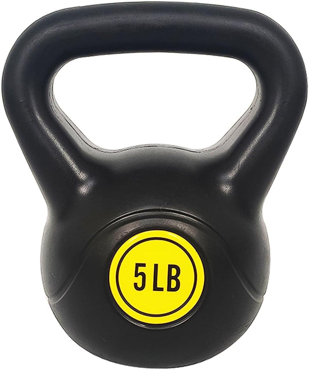​Wide Grip 3-Piece Kettlebell Exercise Fitness Weight Set, Include 5 lbs, 10 lbs, ​15 lbs​ and 20 lbs, Set of 3 or Set of 4