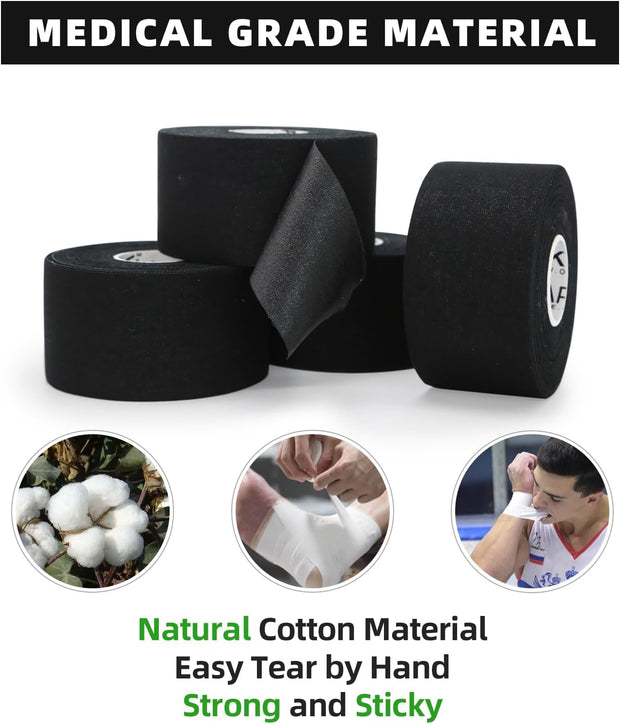 OK TAPE Athletic Sports Tape（32-Rolls - 45ft Per Roll Very Strong Tape for Athlete & Sport Trainers & First Aid Injury Wrap, Perfect for Fingers Ankles Wrist on Bat, Hockey Stick - White