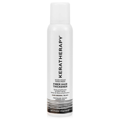 Keratherapy Keratin Infused Perfect Match Fiber Hair Thickener Spray, Dark Brown to Black, 4 fl. oz., 140 ml - Volumizing, Thickening, & Concealing Hairspray for Scalp Coverage, Roots & Thinning Areas