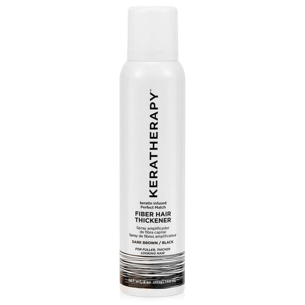 Keratherapy Keratin Infused Perfect Match Fiber Hair Thickener Spray, Dark Brown to Black, 4 fl. oz., 140 ml - Volumizing, Thickening, & Concealing Hairspray for Scalp Coverage, Roots & Thinning Areas