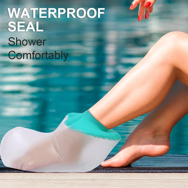 Waterproof Leg Cast Cover for Showering, Reusable Shower Sleeve for Lower Leg After Surgery, Watertight Non-Slip Adult Fracture Protector Bag, Water Proof Medical Covers for Calf/Ankle/Wound/Bandages