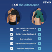REVIX Arm Ice Pack Wrap for Pitchers – Shoulder and Elbow Ice Pack Reusable Cold Therapy Wrap for Baseball Pitcher Arm Recovery, Adjustable Compression Sleeve for Post-Workout Muscle Relief