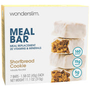 WonderSlim Meal Replacement Protein Bar, Variety Pack, 15g Protein, 20 Vitamins & Minerals (7ct)