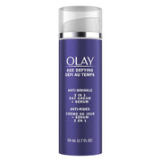 Olay Face Serum, Age Defying Anti-Wrinkle 2-in-1 Day Cream - Anti-Aging, Anti-Wrinkle, Smooths Fine Lines and Wrinkles, Firming, Lifting - Niacinamide, Glycerin, Aloe Vera, 1.7 Oz