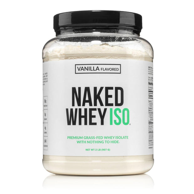 NAKED Whey Isolate Protein - Only 2 Ingredients, 30g Grass-Fed Protein, Zero Carb, Unflavored, Undenatured, Non-GMO, No Soy, Gluten-Free, No Preservatives - 28 Servings